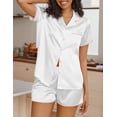 thumbnail image 5 of Ekouaer Women's Satin Pajamas Set 6 piece Silky Sleepwear Buttton Down Short Sleeves Top and Shorts Pj Set, 5 of 6