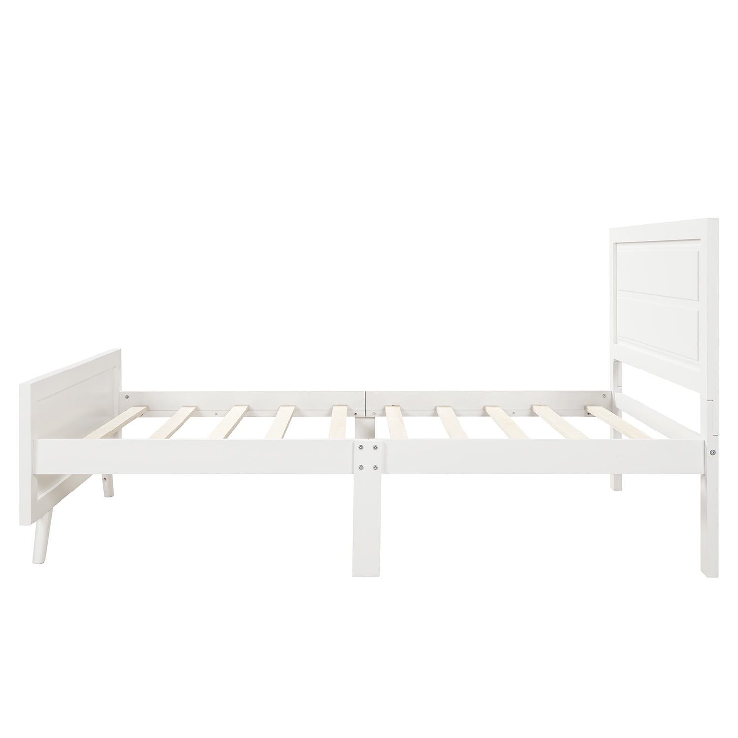 Kepooman Twin Size Wood Platform Bed Frame with Headboard & Footboard, 78.7" x 42.3" x 41.5", White Kepooman Twin Size Wood Platform Bed Frame with Headboard & Footboard, 78.7" x 42.3" x 41.5", White