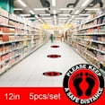 thumbnail image 3 of LOVIVER 10Pcs Social Distancing Floor Stickers Notice Floor Sign Floor Marker for, 3 of 6