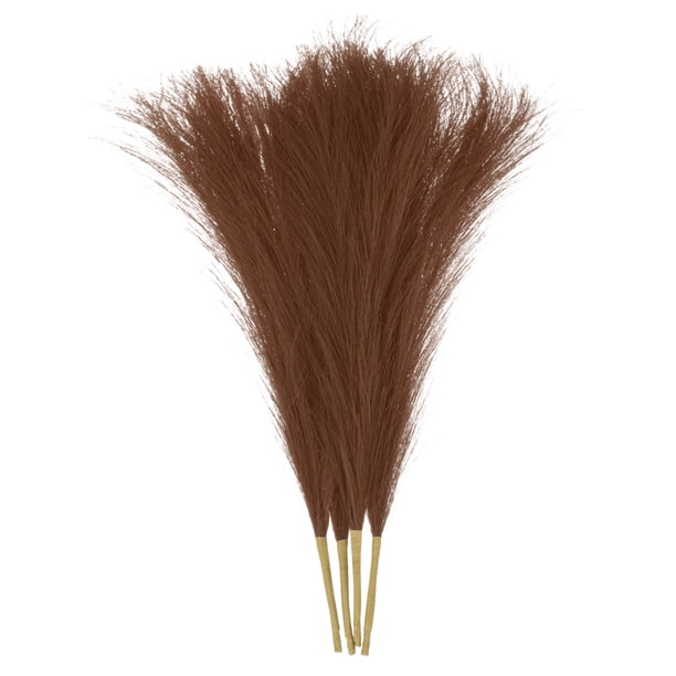 4 Paquetes de Hierba Pampas Falsa de 17 Pulgadas 6 Tallos de Hierba Artificial para Decoración, Marrón