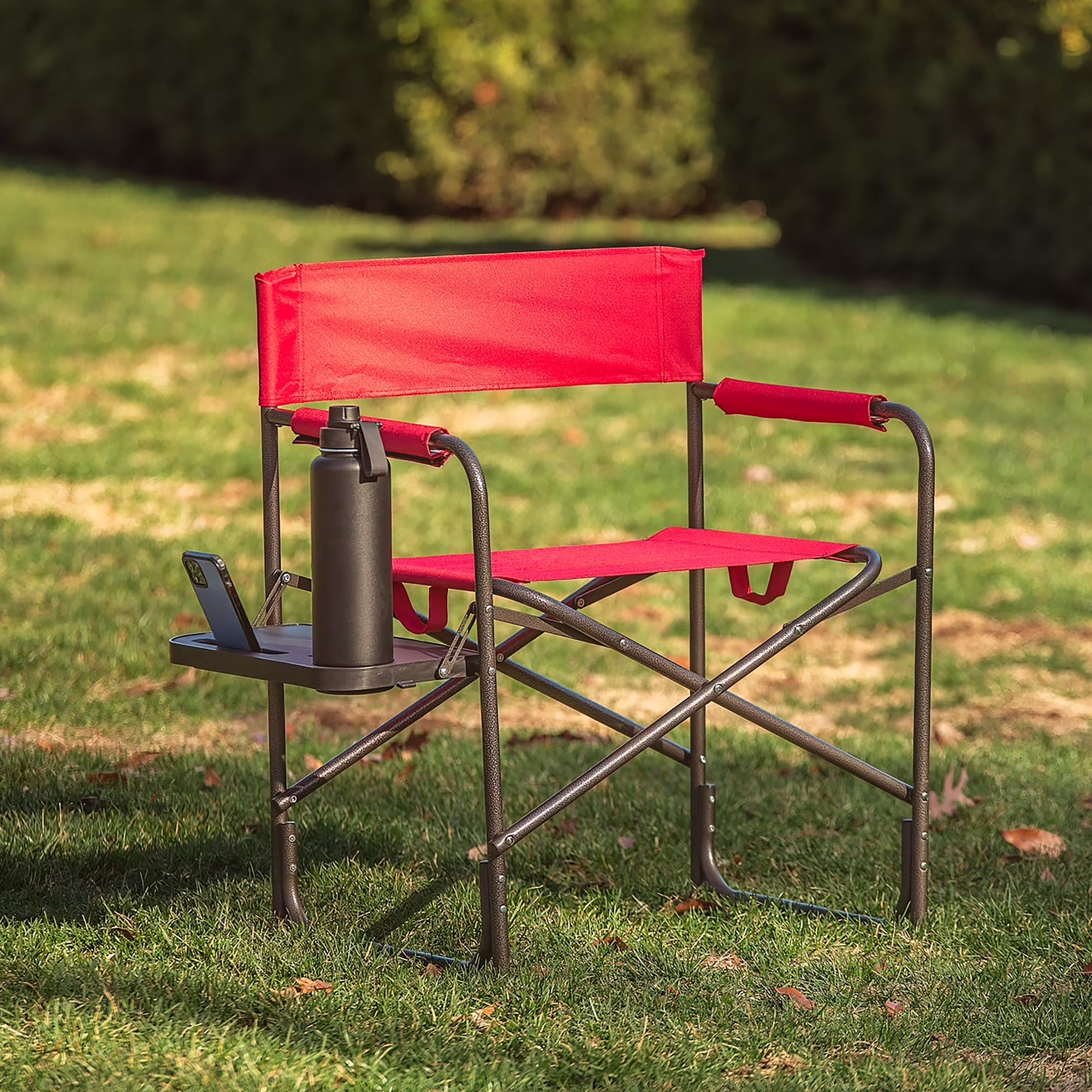 Ozark Trail Director Chair with Side Table, Red