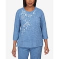 thumbnail image 4 of Alfred Dunner Womens Flower Embroidery Split Hem Top, 4 of 6