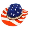 thumbnail image 2 of Unisex Painted USA Flag Star Studded Patriotic Cowboy Western Hat, 2 of 7