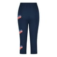 thumbnail image 5 of ZACPNCV Girls Capri Leggings Independence Day Print High Waist Kids Leggings Athletic Sports Workout Dance Tights Cropped Pants Navy 8-9 Years, 5 of 9