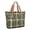 Green and White Checkered Pattern, variant on Purple and White Checkered Pattern Large Tote Bag for Women, Polyester Roomy Carryall with Pockets and Zipper, Durable Gifts Ideas for Christmas Birthday