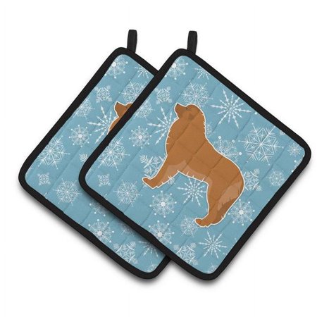 

Winter Snowflake Leonberger Pair of Pot Holders