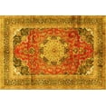 thumbnail image 1 of Ahgly Company Indoor Rectangle Medallion Yellow Traditional Area Rugs, 6' x 9', 1 of 4