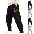 thumbnail image 3 of ZACPNCV Kids Boys and Girls Sweatpants Printing Long Sweatpants Black, 3 of 4