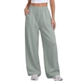 thumbnail image 4 of Ozmmyan Womens Wide Leg Sweatpants Drawstring Elastic Waist Jogger Pants Casual Loose Fit Athletic Lounge Trousers with Pockets, 4 of 7