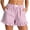 Pink, variant on RYDCOT Striped Shorts for Women High Waisted Beach Casual Pull on Elastic Waist Summer Shorts with Pockets Red