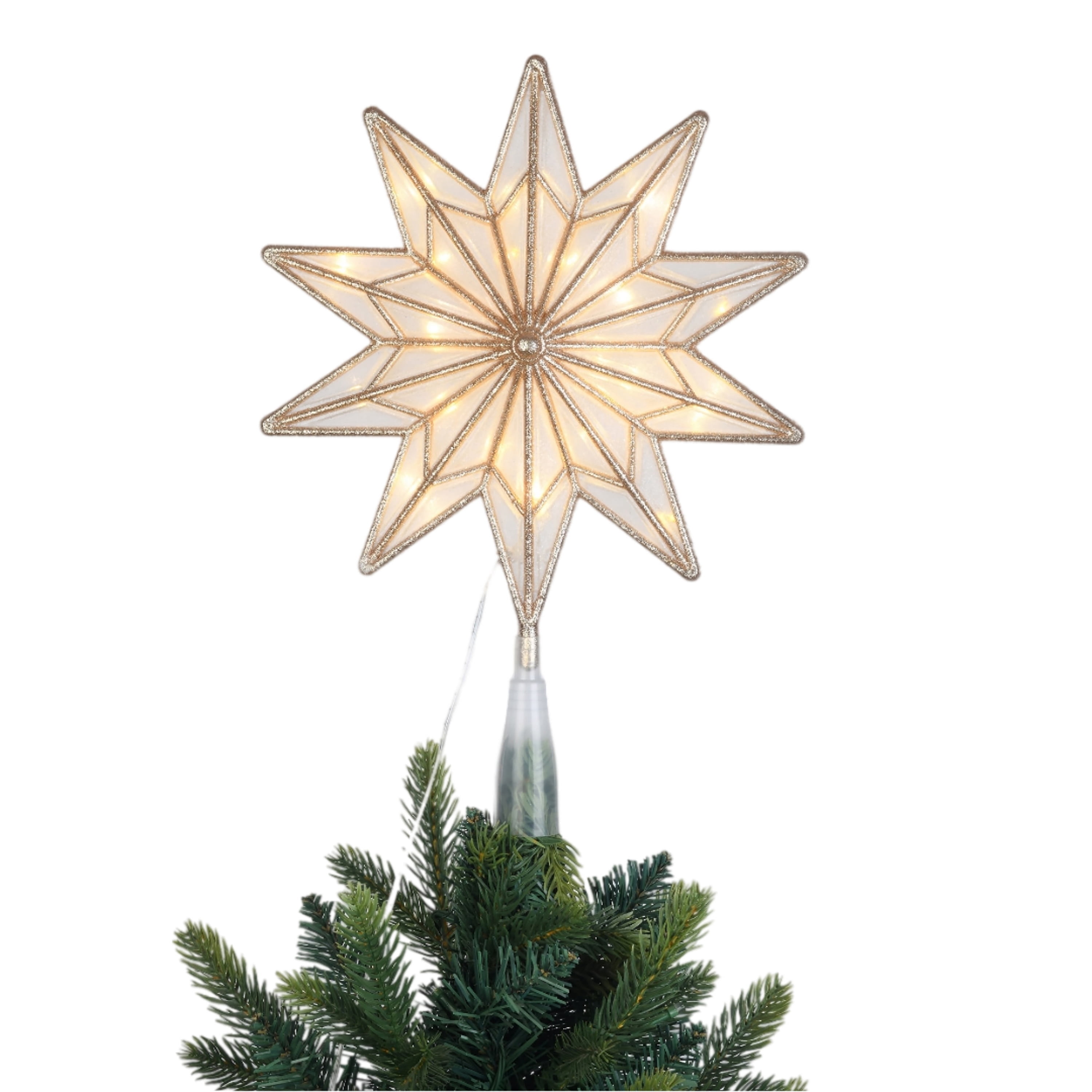 LED Snowflake Christmas Tree Topper, Gold, 13", by Holiday Time