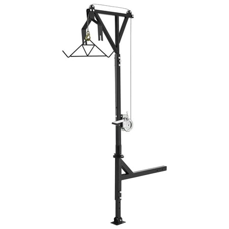 VEVOR Hitch Mounted Deer Hoist - 600lbs Capacity Game Hoist with Winch Swivel & Gambrel for Easy Field Dressing