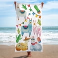 thumbnail image 4 of Txlixc Adorable alpaca cactus toallas de playa súper absorbentes de fibra ultrafina toallas de baño Txlixc moda, 4 of 6