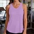 thumbnail image 6 of Miluxas Racerback Workout Tank Tops for Women Split Open Back Athletic Sports T Shirts Sleeveless V Neck Tunic Tank Tops for Gym Yoga Running Purple, 6 of 7
