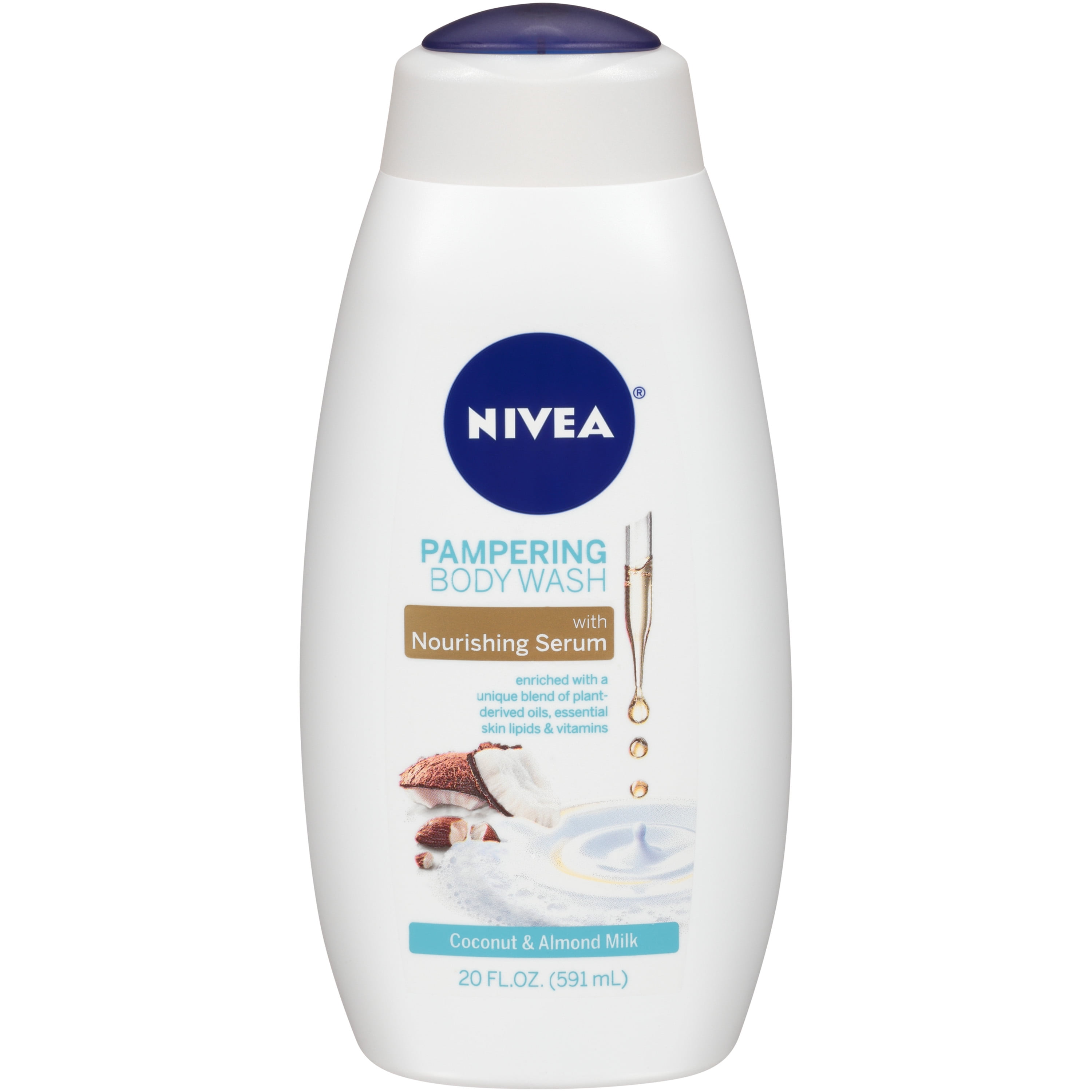 NIVEA Pampering Coconut and Almond Milk Body Wash with Nourishing Serum