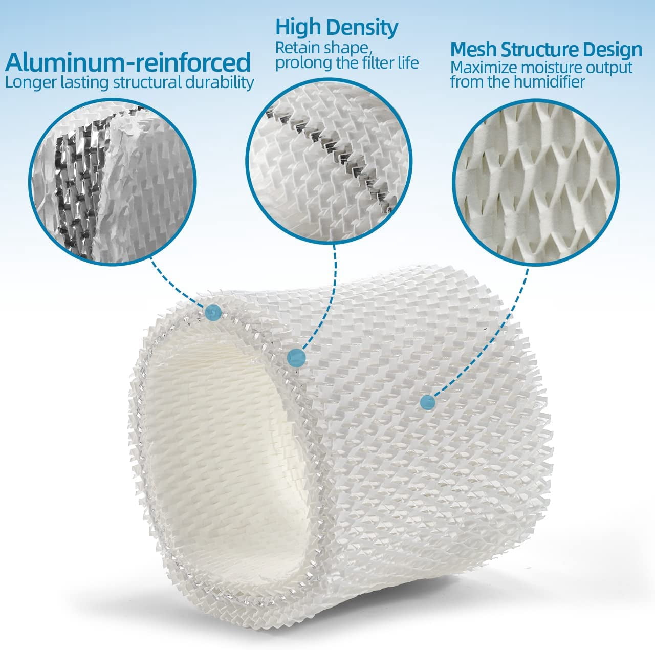 JJEAN-WF2 Humidifier Filter for Kaz Vicks - V3100 V3500 V3700 V3800 V3900 3020 Series, Protec PWF2 VEV400 Cool Mist Vaporizer Humidifiers (Pack of 4) White