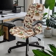 thumbnail image 2 of Xixirimido Coffee Theme Print Computer Office Chair Covers Stretchable Soft Fit Universal Desk Rotating Slipcovers, Removable Washable Chair Protector Cover with Button, Large, 2 of 6