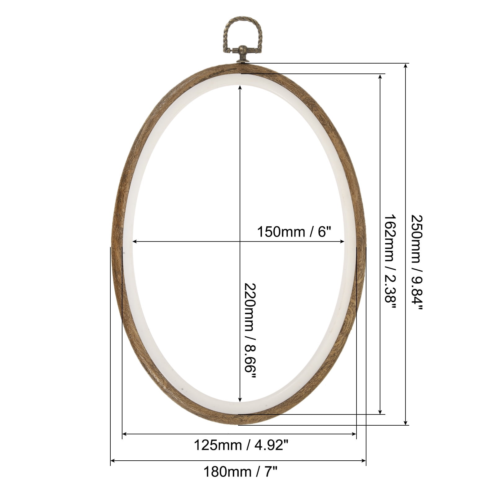 Uxcell Rubber Oval Embroidery Hoop Frame Cross-Stitch Art Craft Ring, 3in1  Set