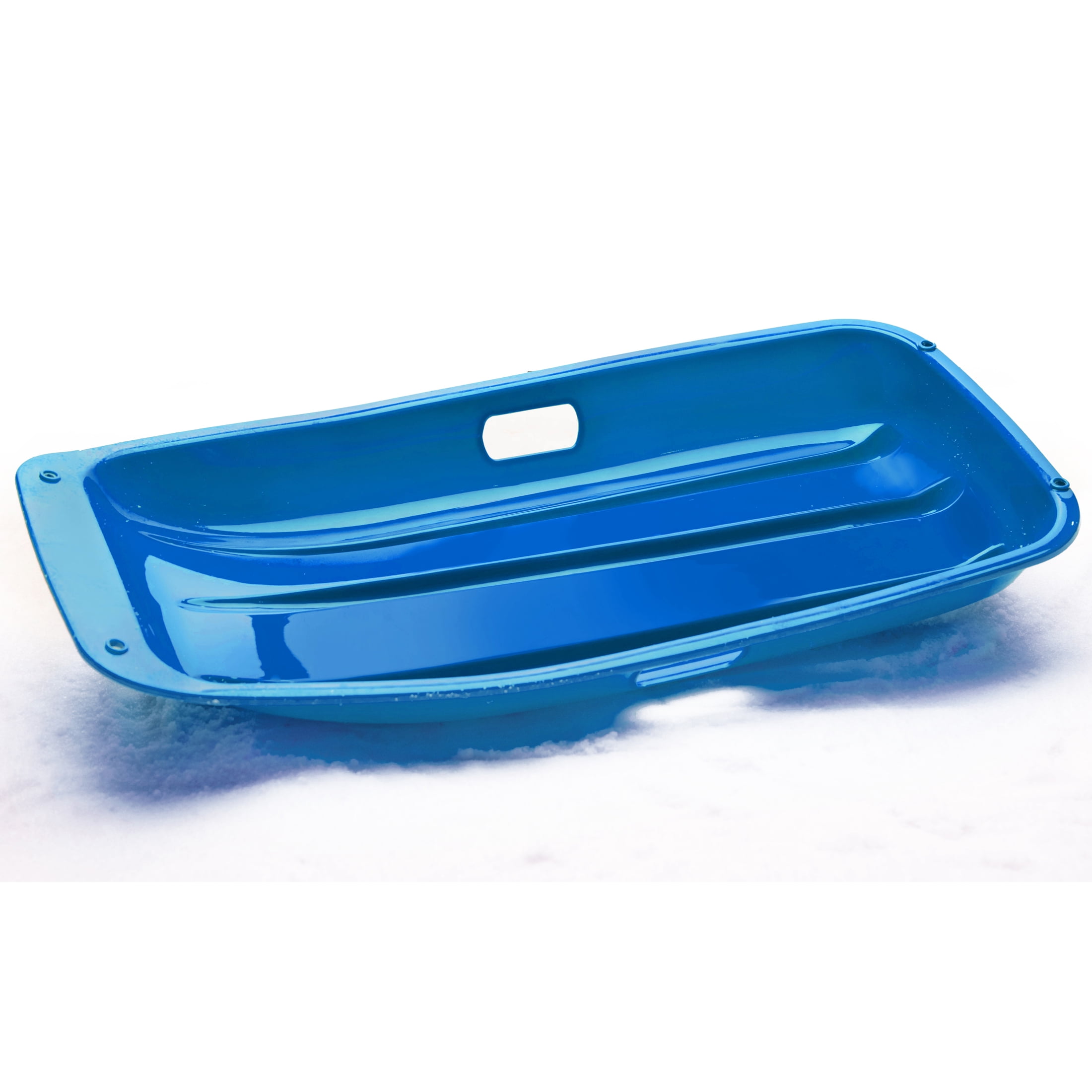 Machrus Frost Rush Snow Sled, Large Plastic Toboggan Sled for Winter Sledding with Attached Pull