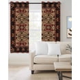 thumbnail image 3 of Blackout Curtains for Bedroom, Brown Red Boho Room Darkening Window Drapes for Living Room, Vintage Geometric Abstract Art Thermal Insulated Grommet Curtains, 52x90 inch, 2 Panels, 3 of 9
