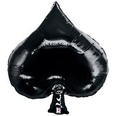 Betallic Black Gamble Casino Spade 35" Foil Large Balloon