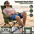thumbnail image 5 of Walchoice Folding Beach Chair for Adults, Low Seat Camping Chair with High Back, Wide Seat Chair with Cup Holder & Carry Bag, Heavy Duty Portable Chair for Outdoor Picnic Travel - Green, 5 of 10