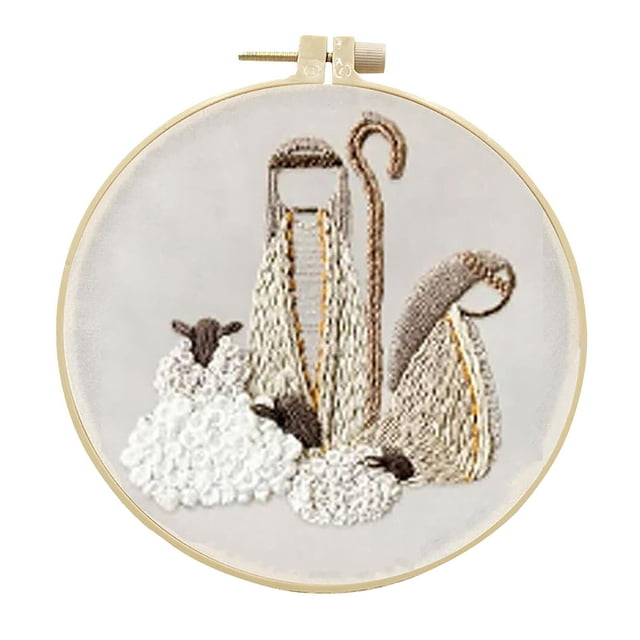 asddcavvf Scene Embroidery Kit Christmas Kits Beginner Embroidery Kit For Adults DIY Embroidery Kit For Home Room Knitting Needles Set