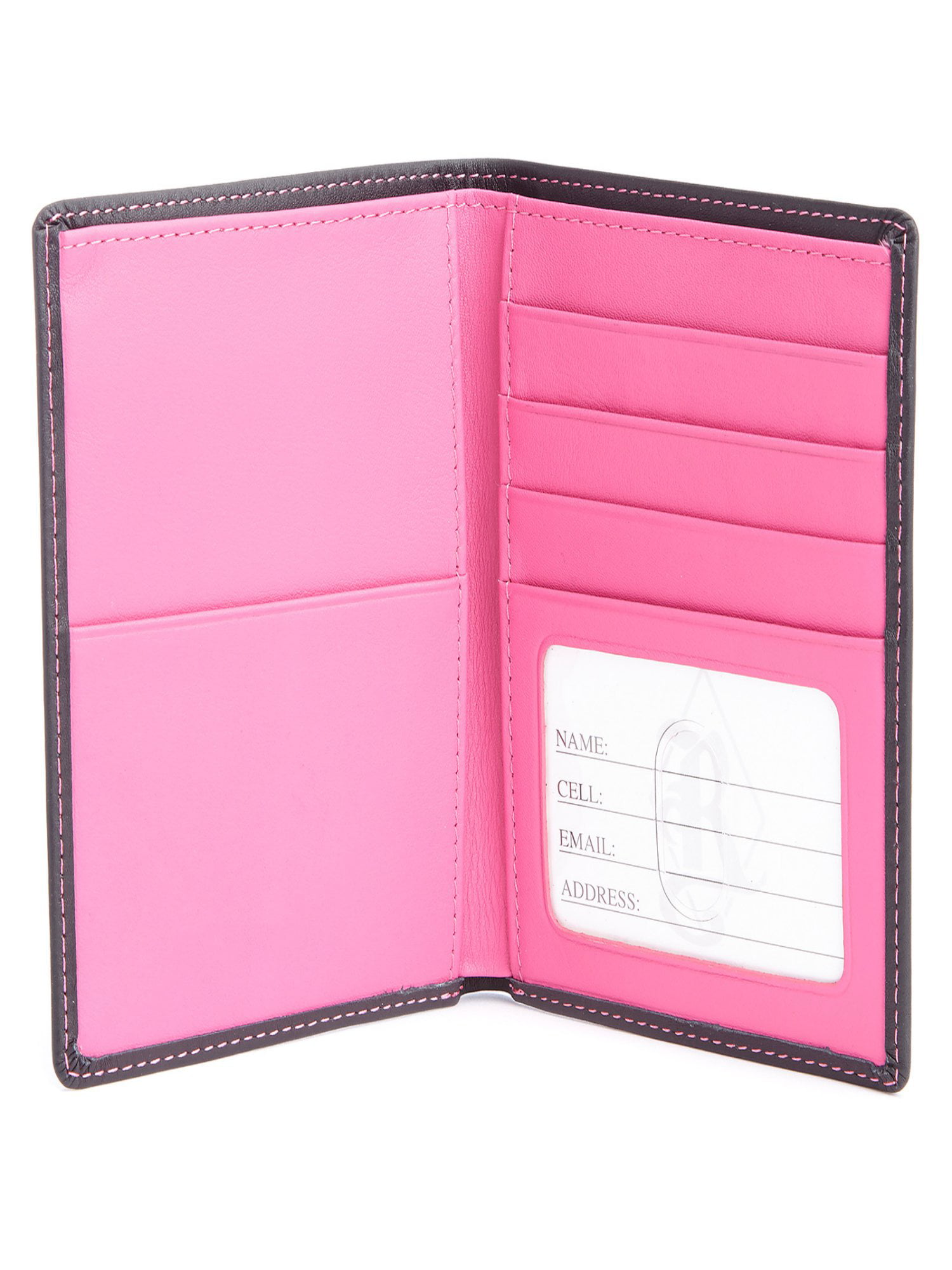 Royce Leather Womens RFID Blocking Slim City Wallet in Leather Pink 