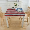 thumbnail image 3 of nygtbtfer Elastic Edge Square Fitted Tablecloth, American Flag Wipe Clean Polyester Table Cloth, for Indoor Restaurant or Outdoor Patio Party Dining, White, 3 of 7