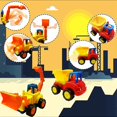 thumbnail image 4 of Cartoon Toy Series Friction Powered Cars Toy Cars for 5 Year Push and Go Car Tractor Construction Vehicles Toy 4 Set Tractor, Bulldozer, Cement Mixer, 4 of 4