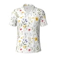 thumbnail image 2 of Daiia Watercolor Floral A Pattern Men’s Polo Shirts,Solid Deck Shirt,Classic Fit, Breathable Cotton Polo for Casual and Sport Wear-Small, 2 of 7