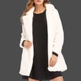 thumbnail image 3 of LSLJS Women Fashion Solid Pocket Color Jacket Plush Long Sleeves Lapel Coat, 3 of 7