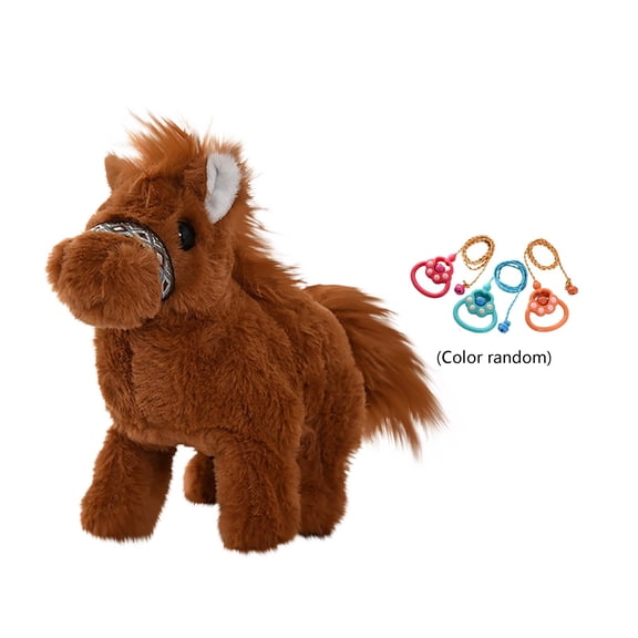 Children's Walking Small Horse Toys Electronic Small Horse With Animated Walks Wagging Tails And Simulate Calls Present For Young Children From Interactive Companion Animals,beige