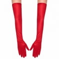 thumbnail image 2 of Unique Bargains 1 Pair Party Gloves Elegant Extra Long Stretch Satin Long Opera Party Gloves 21.65"x4.72" Burgundy, 2 of 5