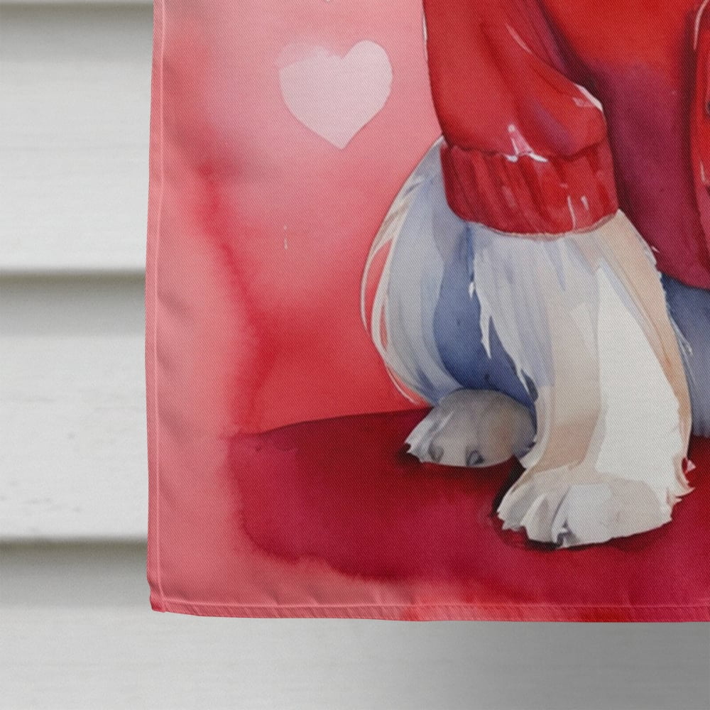 Lhasa Apso My Valentine House Flag 28 in x 40 in