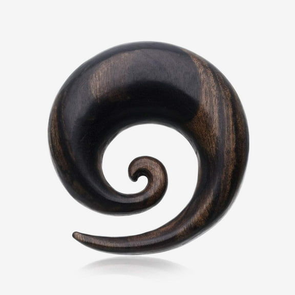 A Pair of Tiger Ebony Wood Spiral Hanger Plug