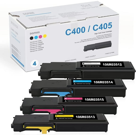 VersaLink C400/C405 Toner Bundle - High Capacity 106R03512 106R03513 106R03514 106R03515 4-Color Set Replacement for Xerox VersaLink C400 C405 C400D C400DN C405DN C405N Printer