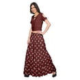 thumbnail image 2 of Moomaya Ethnic Dress For Women Printed Long Skirt And Cold Shoulder Crop Top Set, 2 of 6