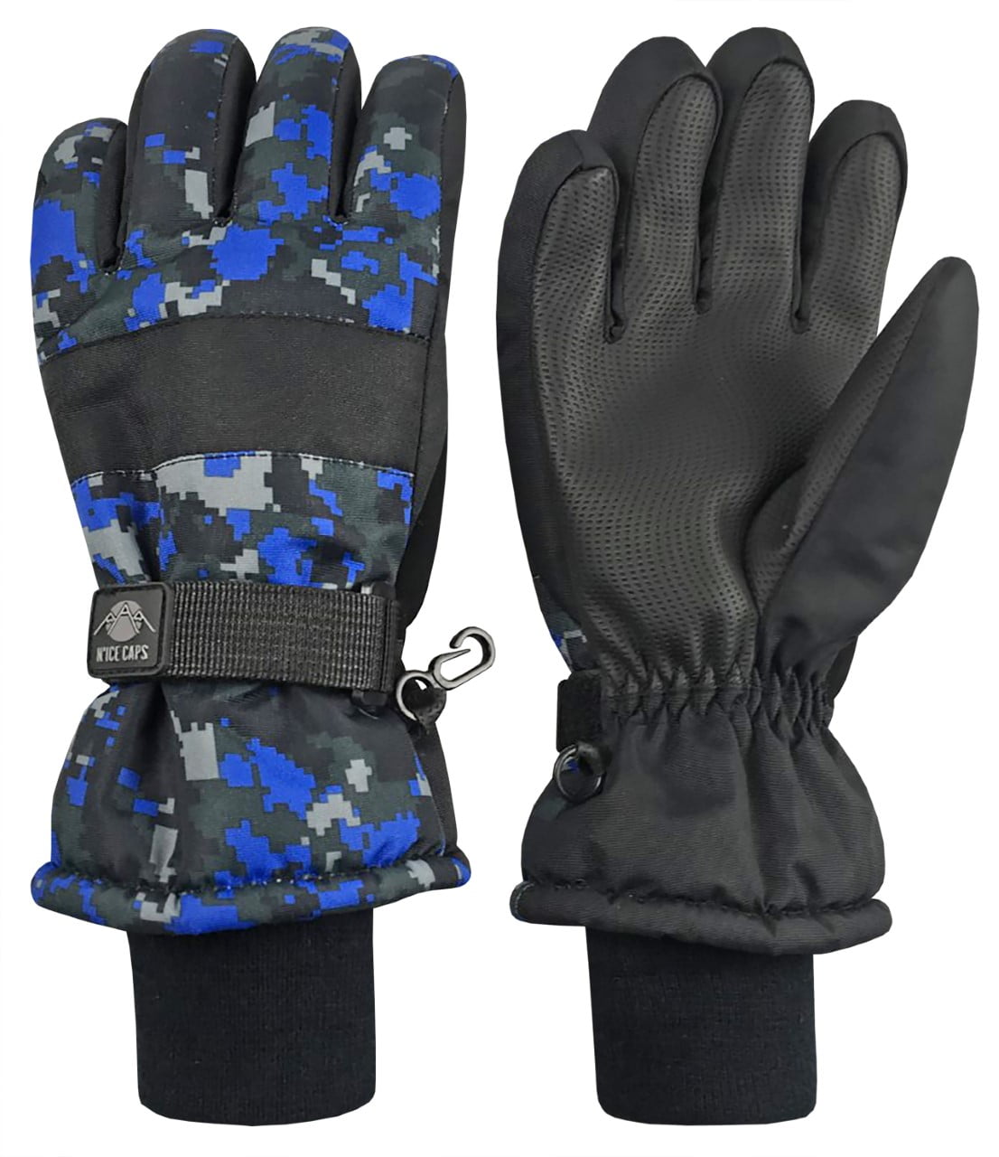 NIce Caps Kids Scroll Print Thinsulate and Waterproof Snowboarder Gloves