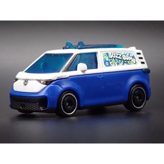 Open Box 2025 2026 VW VOLKSWAGEN ID BUZZ ELECTRIC CAR BLUE 1:64 SCALE DIECAST MODEL CAR
