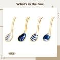 thumbnail image 6 of Asian Ceramic Soup Spoons 4 Pack, Blue and White Porcelain Large Serving Spoons, Traditional Oriental Design, Gold Trim Deep Bowl Spoons for Ramen, Pho, Rice Dishes, 6.3 inch Length, 6 of 6