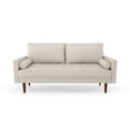 thumbnail image 3 of Pemberly Row 70" Upholstered Modern Faux Leather Sofa in White, 3 of 8