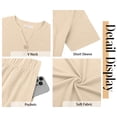 thumbnail image 5 of Fantaslook Womens Pajamas Sets V Neck Buttons Short Sleeve Top and Pant with Pockets Lounge Wear Set Outfits, 5 of 8