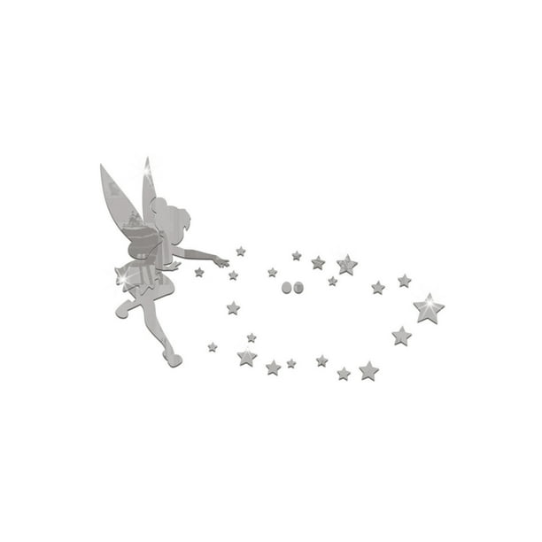 Etiqueta engomada del espejo de la estrella que sopla de hadas 3D DIY estrellas superficie de espejo acrílico calcomanías de pared papel tapiz reflectante para habitación Scienceny JJ11059-02