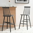 thumbnail image 4 of SAFAVIEH Beaufort Solid Spindle Back Bar Stool with Footrest, Grey, 4 of 13