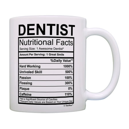 

ThisWear Dentist Gifts Dentist Nutritional Facts 1 Awesome Dentist Mug Dentist Coffee Mug