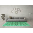 thumbnail image 3 of Ahgly Company Indoor Rectangle Abstract Turquoise Blue Modern Area Rugs, 5' x 7', 3 of 4