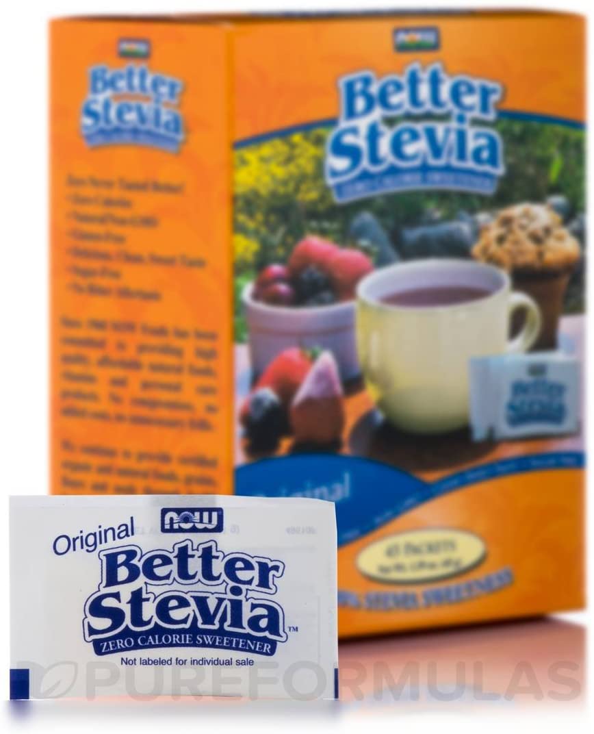 Better Stevia Extract Packets, Original Box of 45 Packets by NOW
