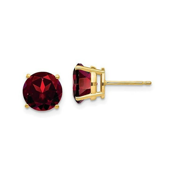 14k Yellow Gold 0.5 Ct Round Created Ruby Stud Earrings Plated by Paris Jewelry