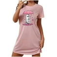 thumbnail image 3 of Aboser Halloween Nightshirts for Women Cute Funny Print Sleep Dress Loose Short Sleeve Loungewear Comfort Soft Short Nightgown Casual Round Neck Sleepshirt, 3 of 6